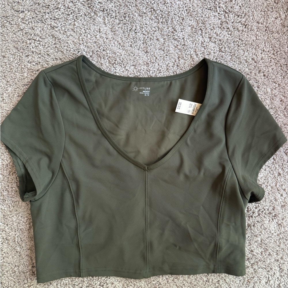 Cropped Olive Green Top